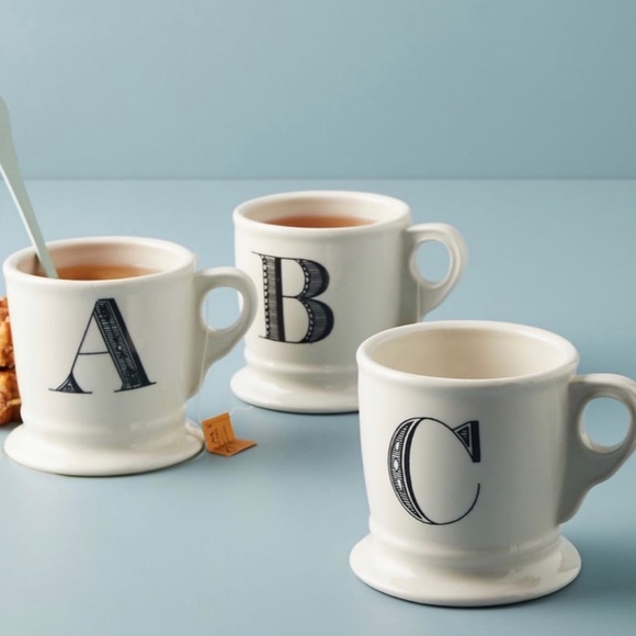 ANTHROPOLOGIE “A” CLASSIC MONOGRAM INITIAL MUG - Picture 2 of 4